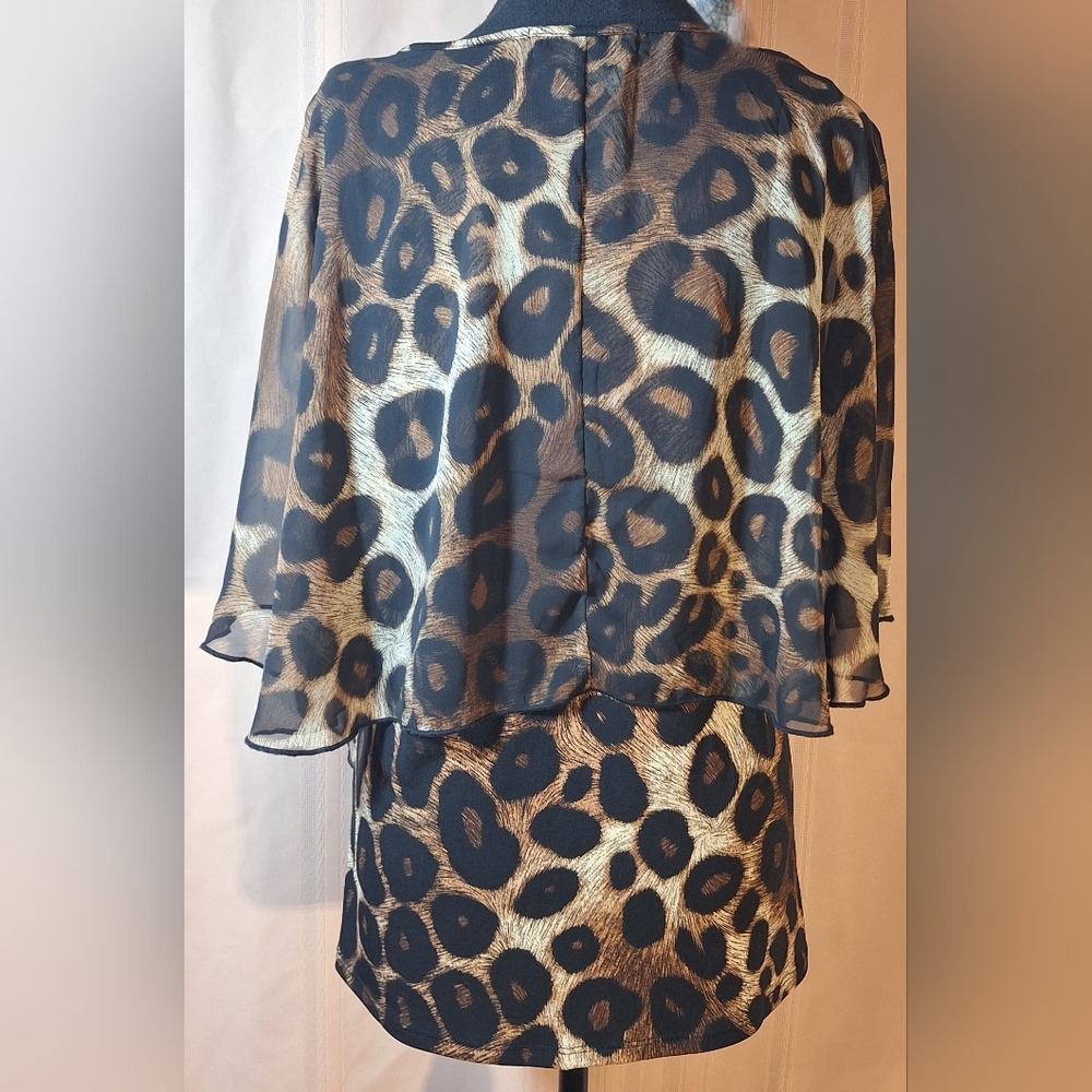 Adele & May Chic Leopard Print Sheer Blouse - image 4